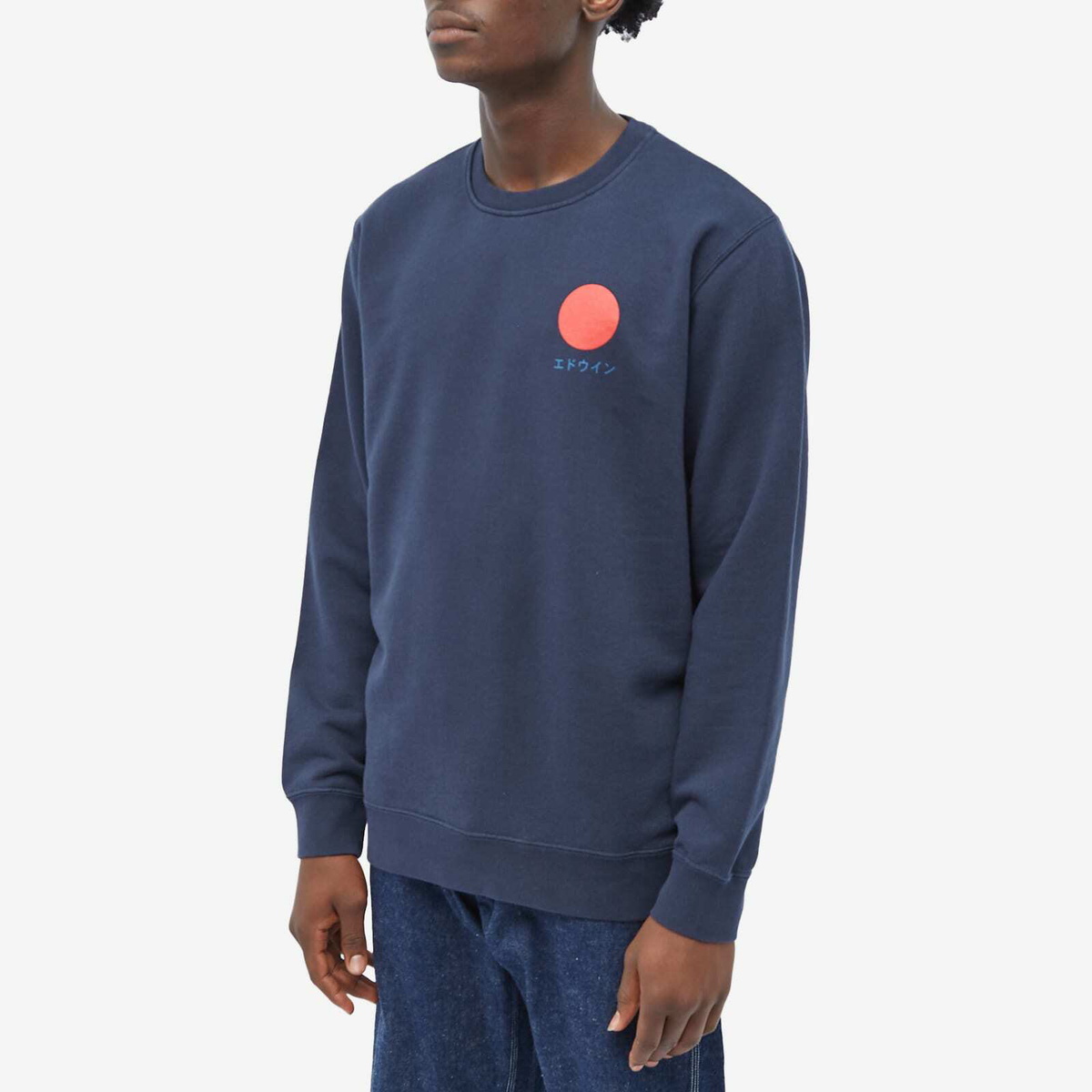 Edwin Men's Japanese Sun Crew Sweat in Navy Blazer