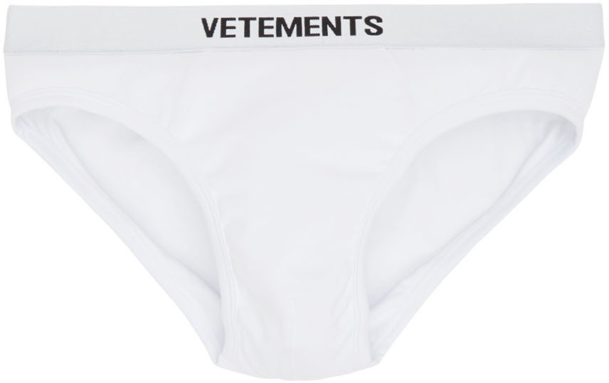 VETEMENTS Men's Logo Boxer Short in White Vetements