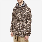Engineered Garments Men's Cagoule Overshirt in Black/Brown Leopard Print