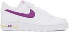 Nike White & Purple Air Force 1 '07 Sneakers