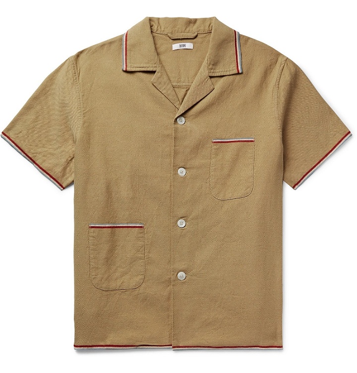 Photo: BODE - Camp-Collar Striped Cotton-Canvas Shirt - Neutrals