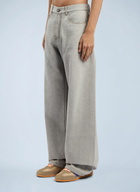 Palm Angels Curved Logo Loose Denim Pants