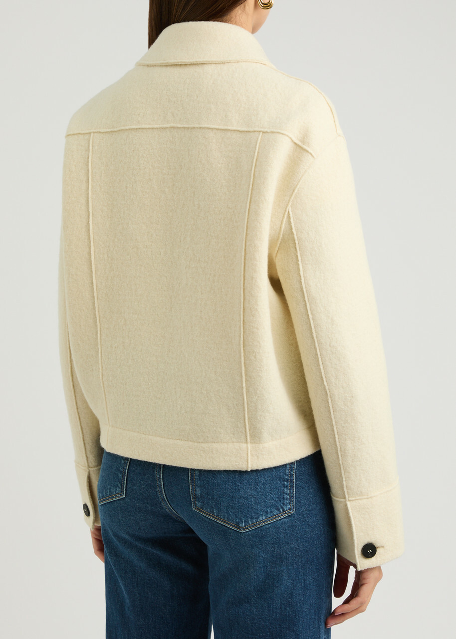 Harris Wharf London Panelled Wool Jacket Off White