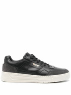 HUGO Black Suede-Trimmed Leather Sneakers