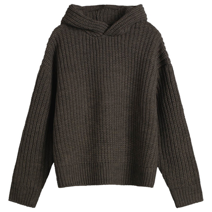Photo: MKI Men's Chunky Rib Knit Hoodie in Charcoal Melange