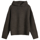 MKI Men's Chunky Rib Knit Hoodie in Charcoal Melange