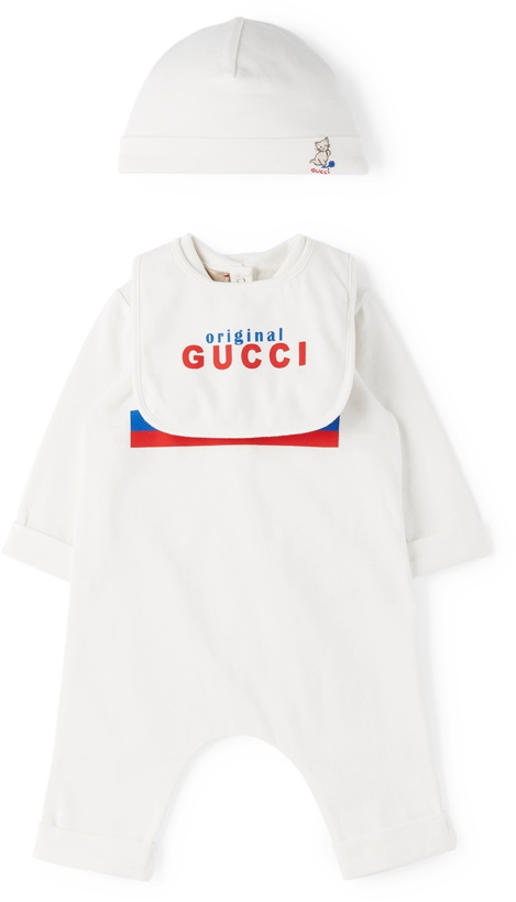 Photo: Gucci Baby Off-White 'Original Gucci' Bodysuit Set