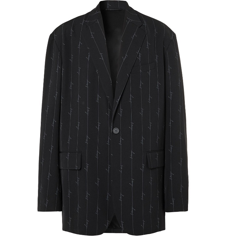 Photo: Balenciaga - Logo-Print Twill Suit Jacket - Black