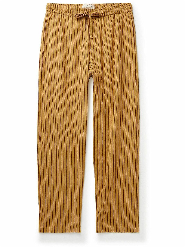 Photo: SMR Days - Malibu Straight-Leg Embroidered Cotton Drawstring Trousers - Yellow