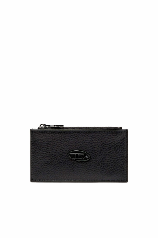 Photo: Diesel Flat card holder in grainy leather - Card cases Mens in Black