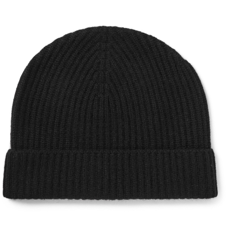 Photo: Lock & Co Hatters - Ribbed Cashmere Beanie - Black