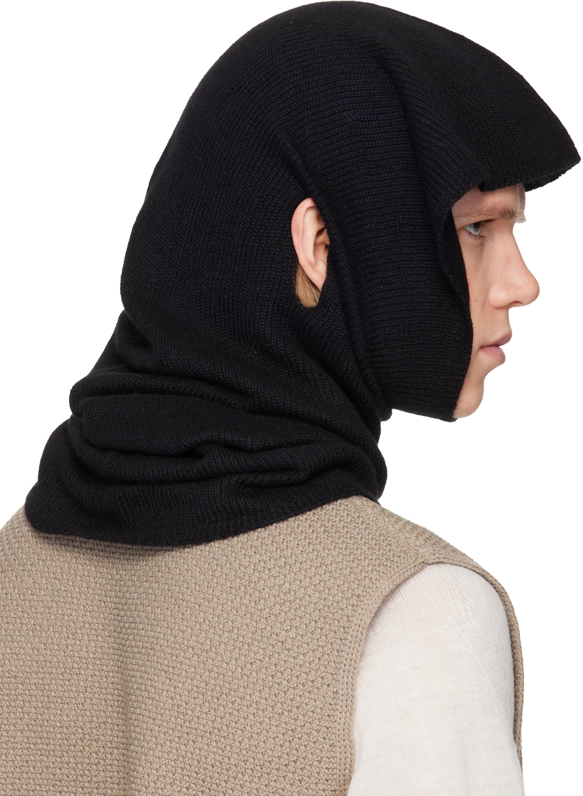HOMME PLISSÉ ISSEY MIYAKE Black Cashmere Winter Gear Snood
