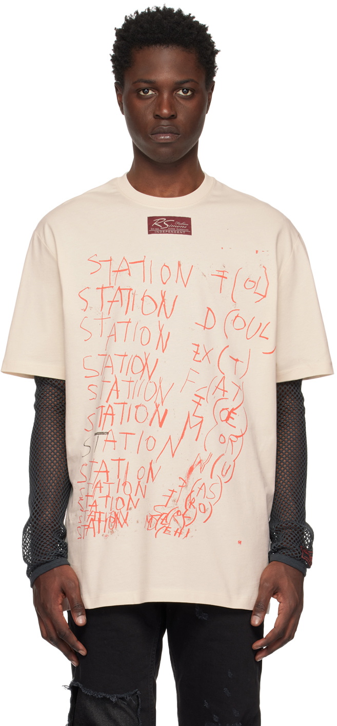 Raf Simons Beige Station T-Shirt Raf Simons