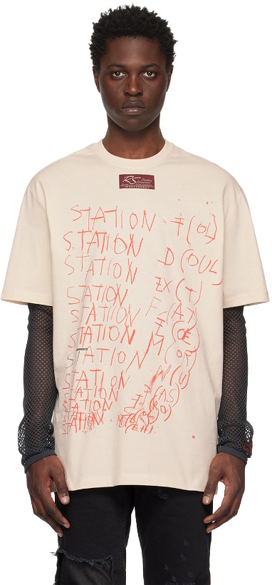 Photo: Raf Simons Beige 'Station' T-Shirt