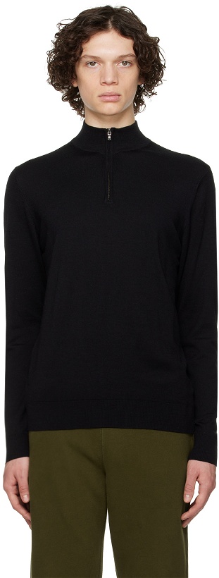 Photo: Sunspel Black Lightweight Sweater