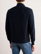 Brioni - Cotton, Silk and Cashmere-Blend Zip-Up Sweater - Blue