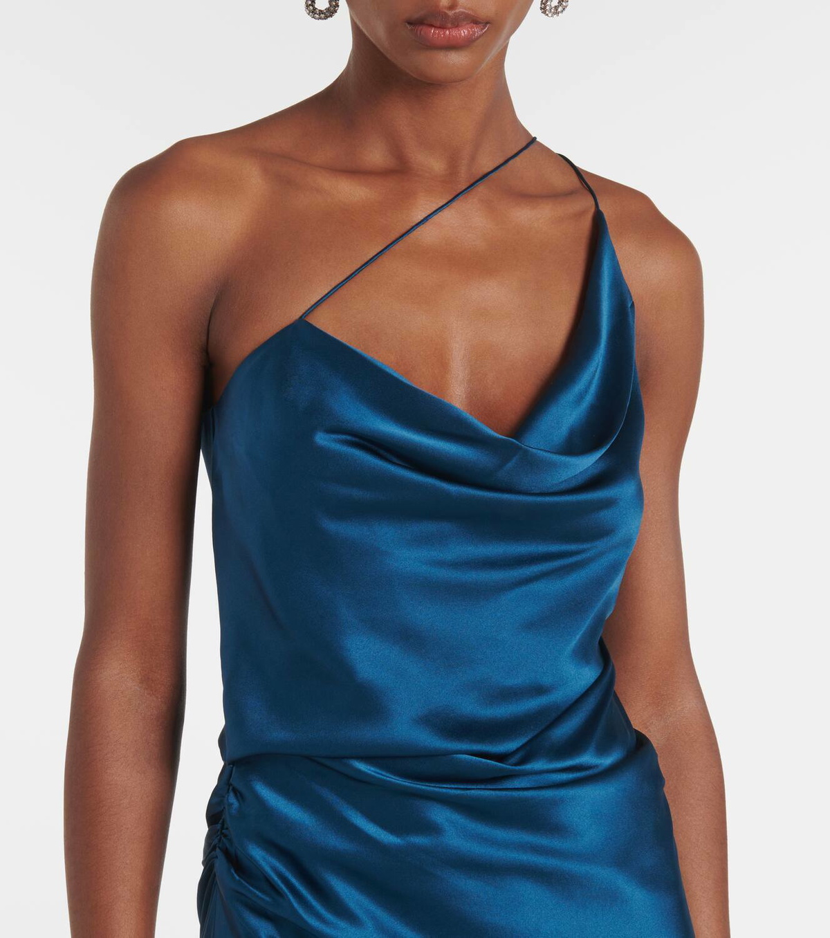 The Sei One-shoulder silk satin maxi dress