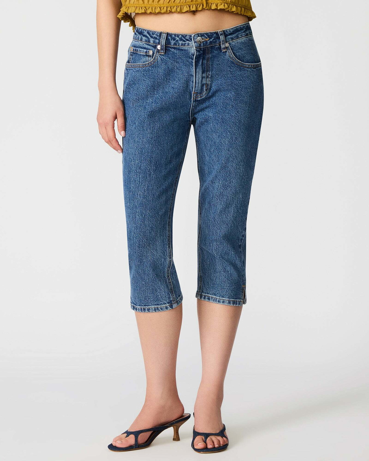 Steve Madden Devan Capri Pants in Indigo Denim