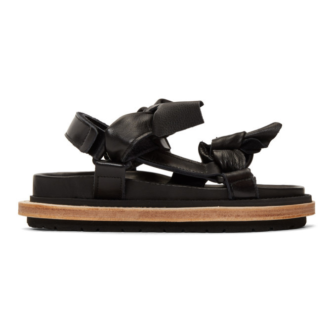 Sacai Black Bow Tie Sandals Sacai