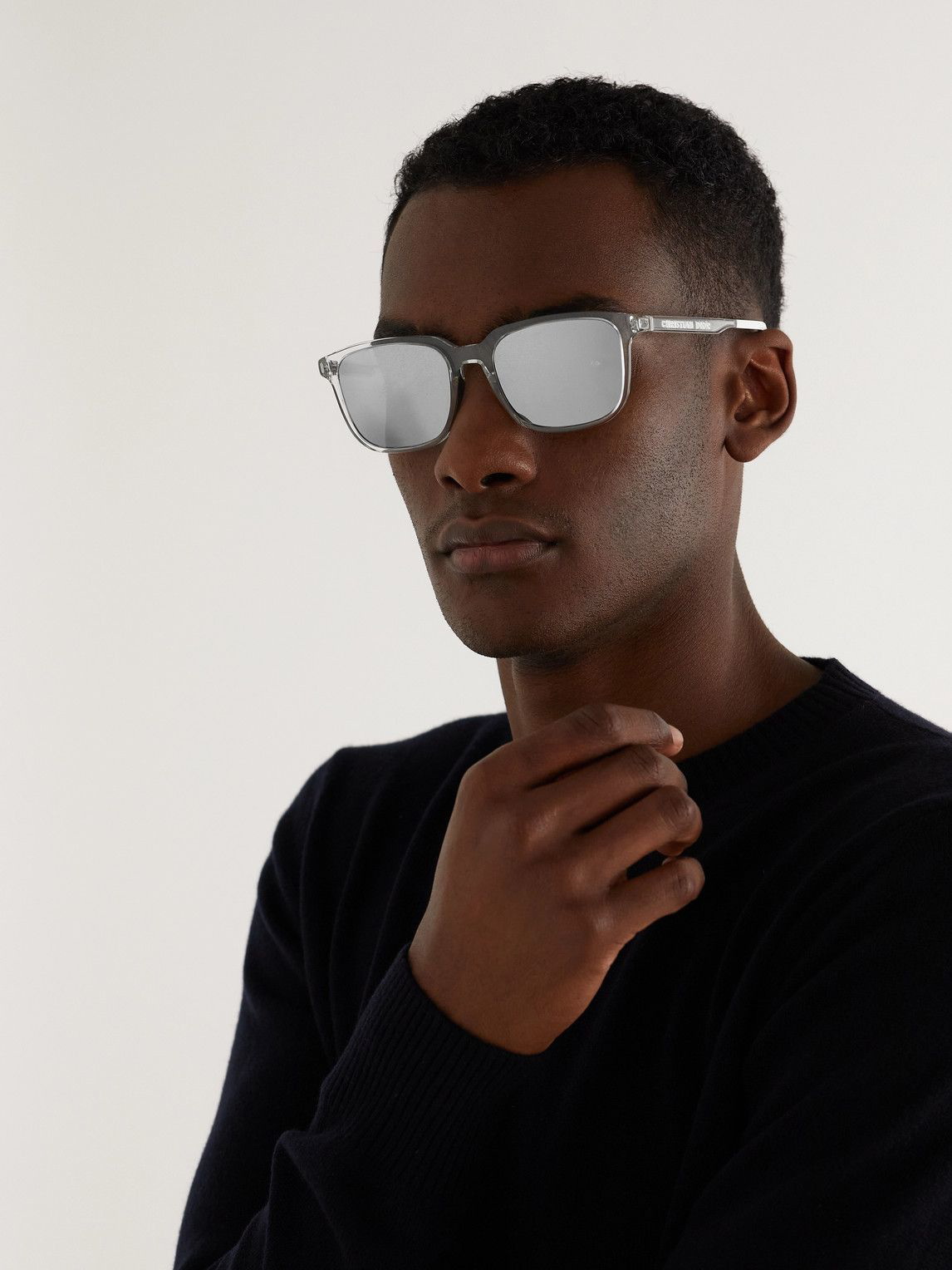 Square-Frame Acetate and Silver-Tone Sunglasses