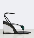 Alaïa Invisible Wedge leather thong sandals
