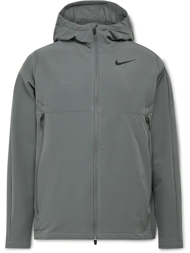 Photo: Nike Training - Winterized Stretch-Shell Hooded Jacket - Gray