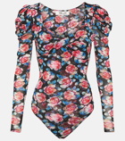 Diane von Furstenberg Erik floral mesh bodysuit