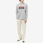 Nanga Men's Long Sleeve Eco Hybrid Box Logo T-Shirt in Light Grey