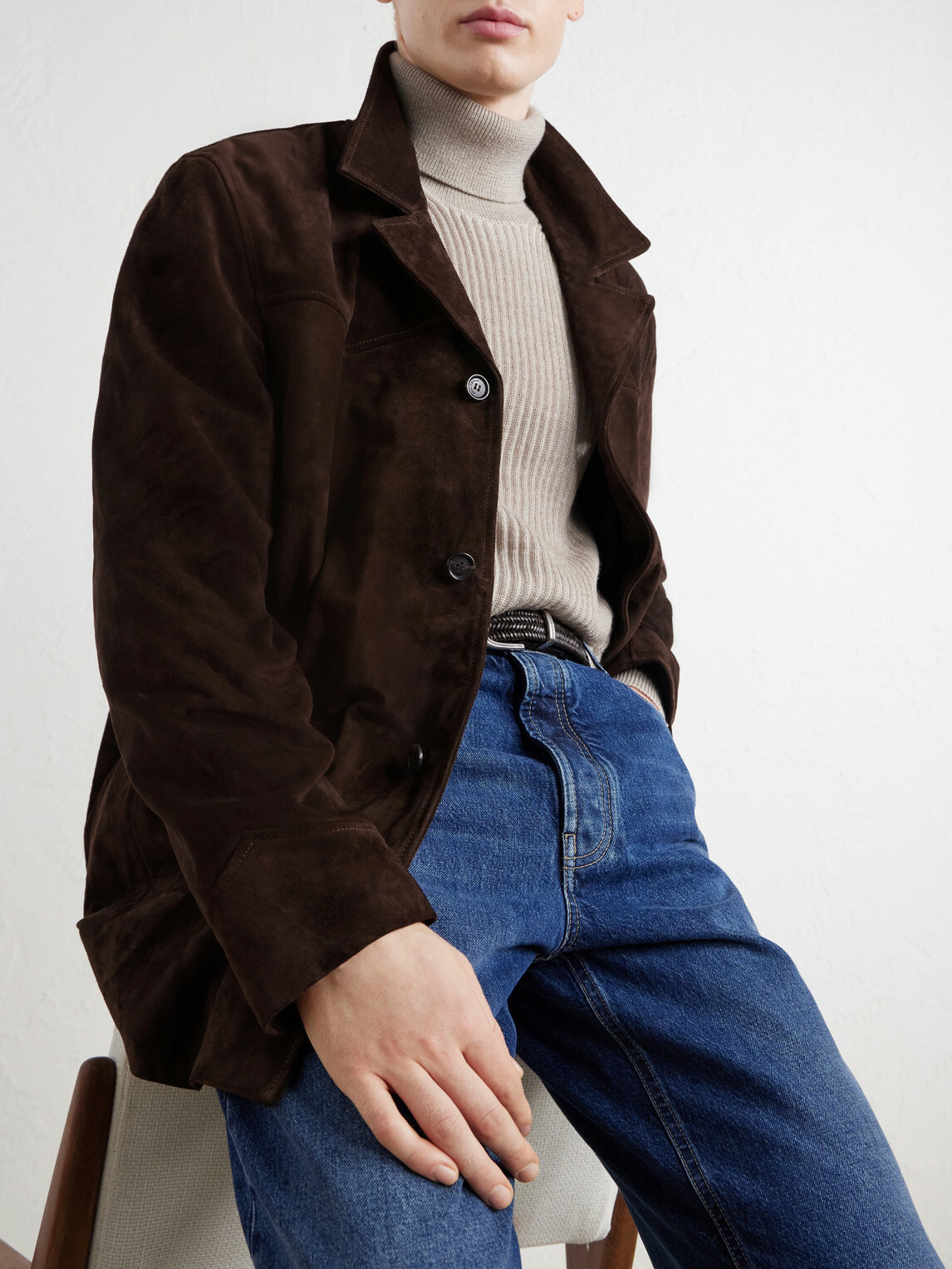 Nili Lotan - Ridgway Suede Blazer - Brown