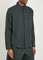 Wales Bonner London Logo Checked Stretch-linen Shirt Multicoloured 1