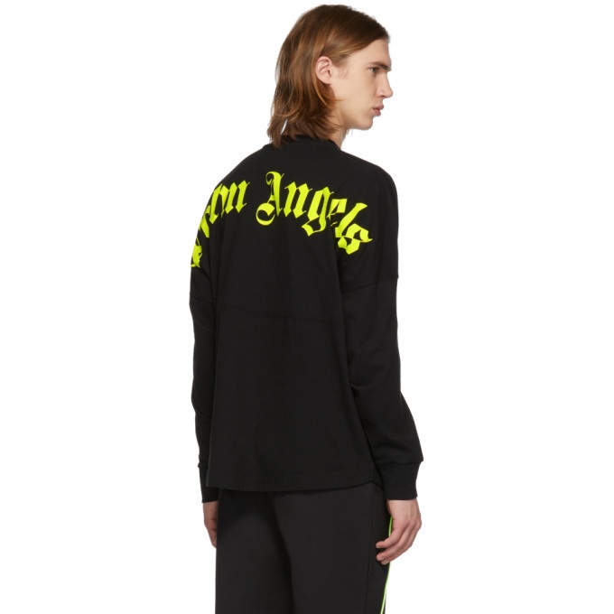 Logo oversized cotton jersey T-shirt in black - Palm Angels