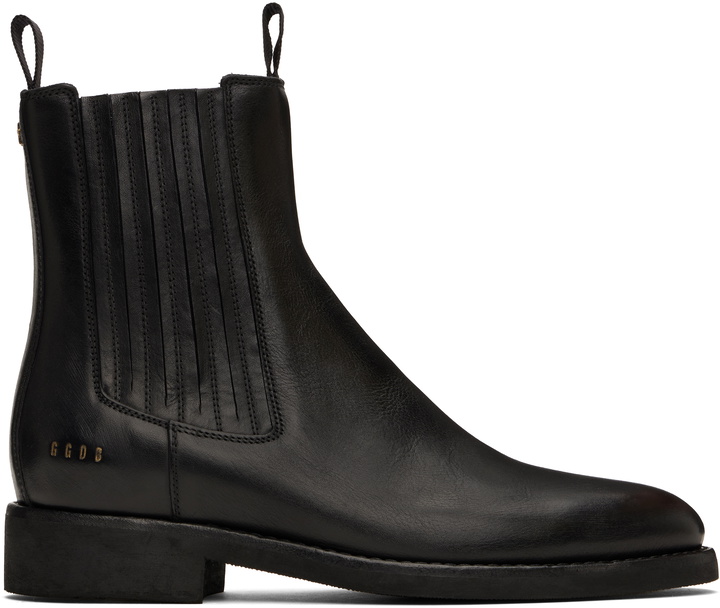 Photo: Golden Goose Black Leather Chelsea Boots