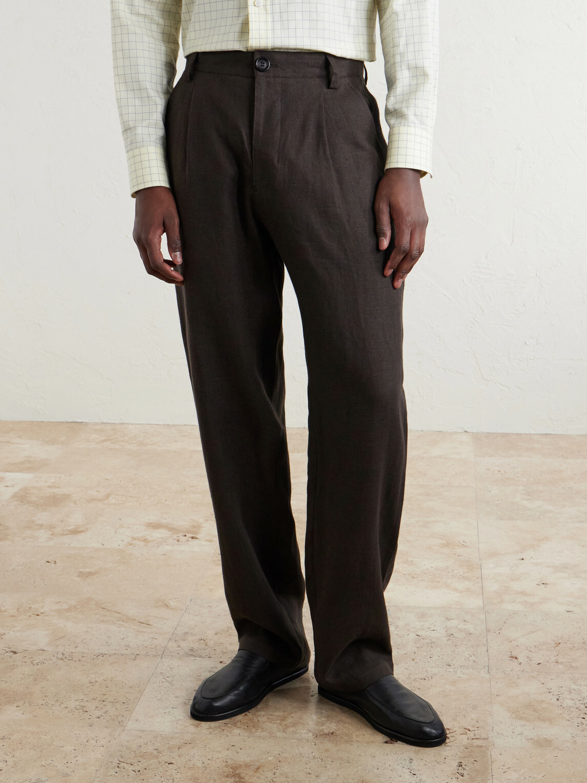 Oliver Spencer - Coney Straight-Leg Pleated Linen Suit Trousers - Brown