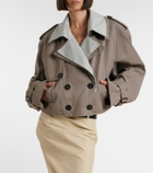 The Attico Cropped gabardine trench coat