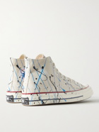 CONVERSE - Chuck 70 Paint-Splattered Canvas High-Top Sneakers - Neutrals