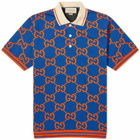 Gucci Men's Jumbo GG Polo Shirt in Blue
