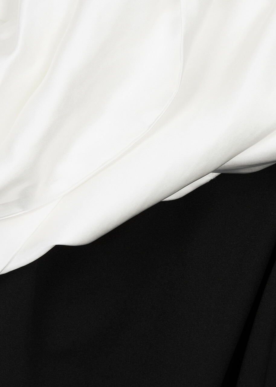 Solace London Kara Satin and Crepe Maxi Dress Cream