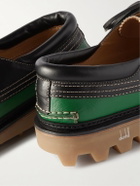 Dunhill - Colour-Block Leather Boat Shoes - Green