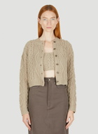 Cable Knit Cardigan Set in Beige