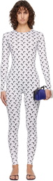 Marine Serre White Recycled Jersey Moon Jumpsuit