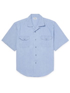 OrSlow - Convertible-Collar Cotton-Chambray Shirt - Blue
