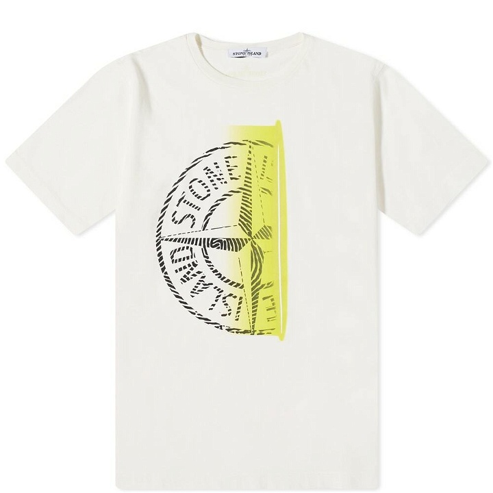 Photo: Stone Island Junior Compass Logo T-Shirt in Natural