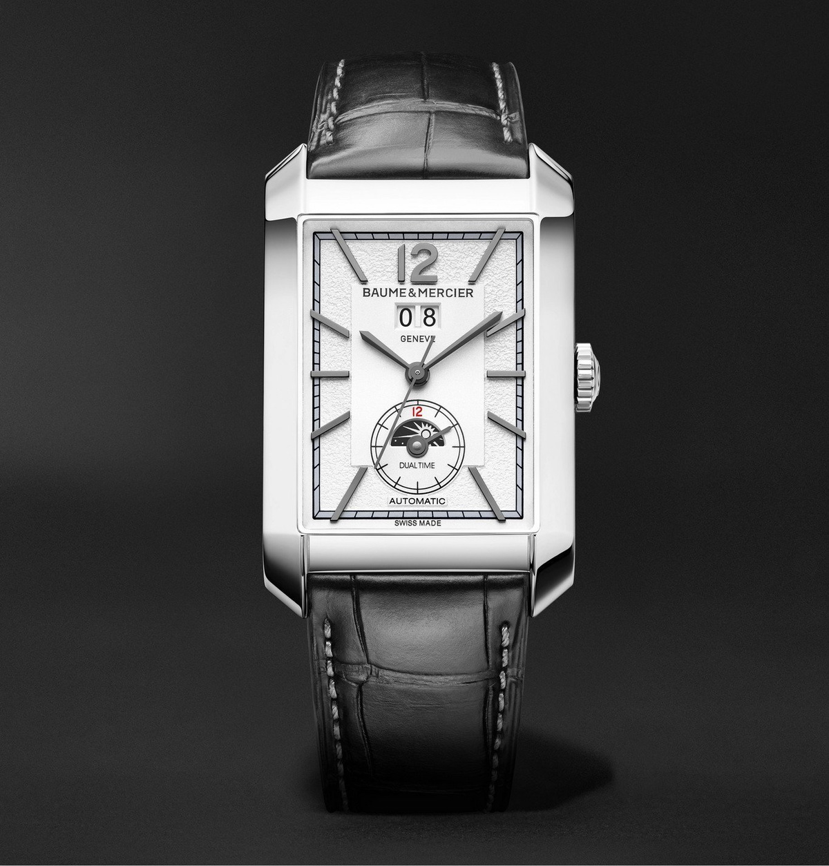 Baume & Mercier - Hampton Automatic Moon-Phase 31mm Stainless Steel and Alligator Watch, Ref. No. M0A10523 - White