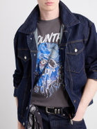 KAPITAL - Printed Cotton-Jersey T-Shirt - Gray