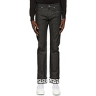 Versace Black Greca Slim-Fit Jeans