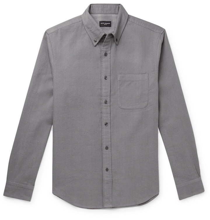 Photo: Club Monaco - Button-Down Collar Double-Faced Cotton-Flannel Shirt - Gray