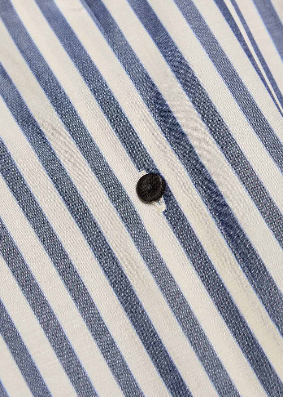 Forte_forte Striped Woven Shirt Navy