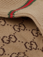 GUCCI - Logo-Jacquard Cotton-Blend Socks - Brown