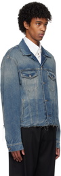MM6 Maison Margiela Blue Raw Edge Denim Jacket
