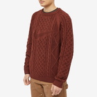 Nike Men's Life Cable Knit Sweater in Oxen Brown